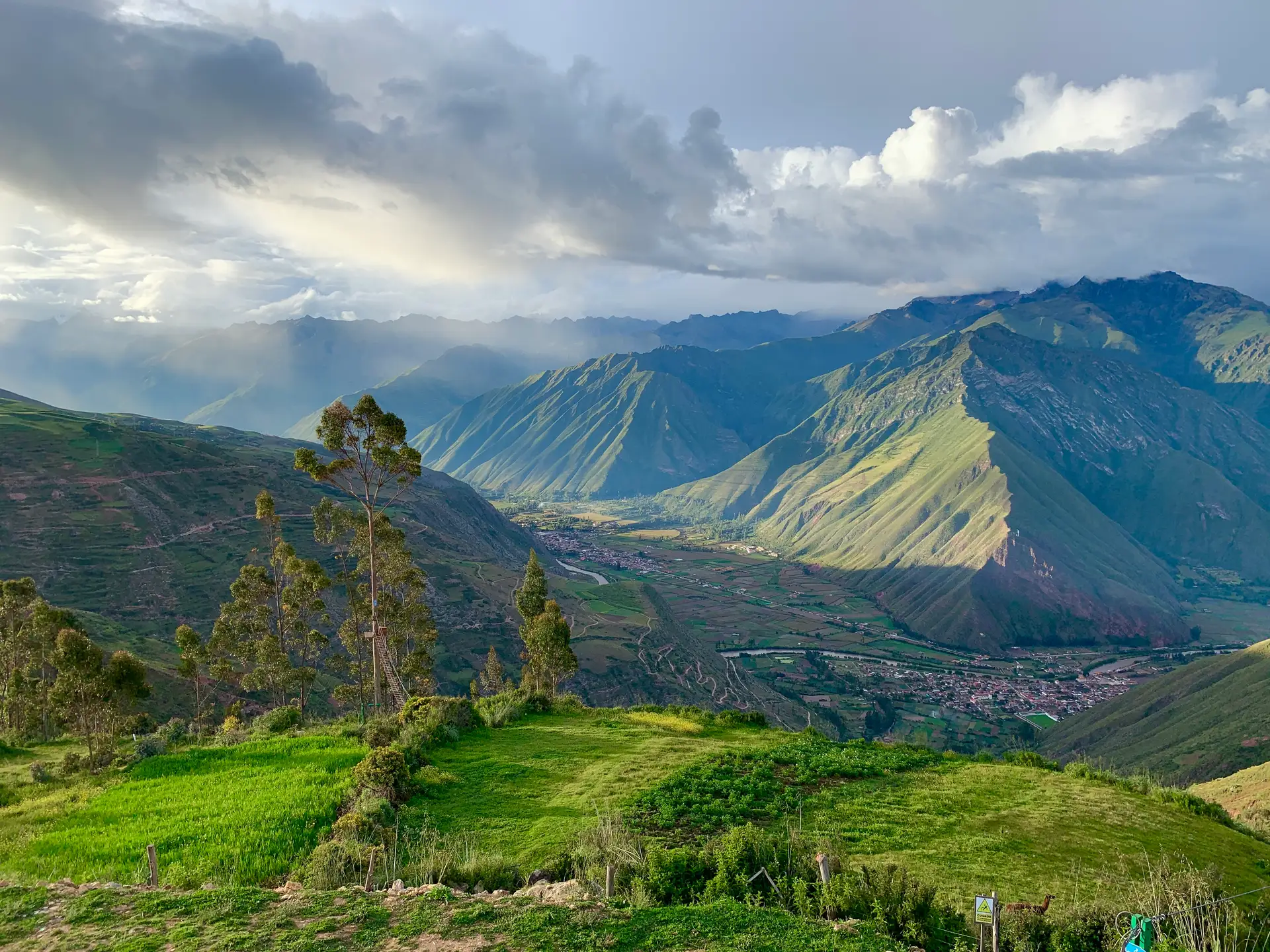 The Sacred Valley, Peru, green terraces under a big sky