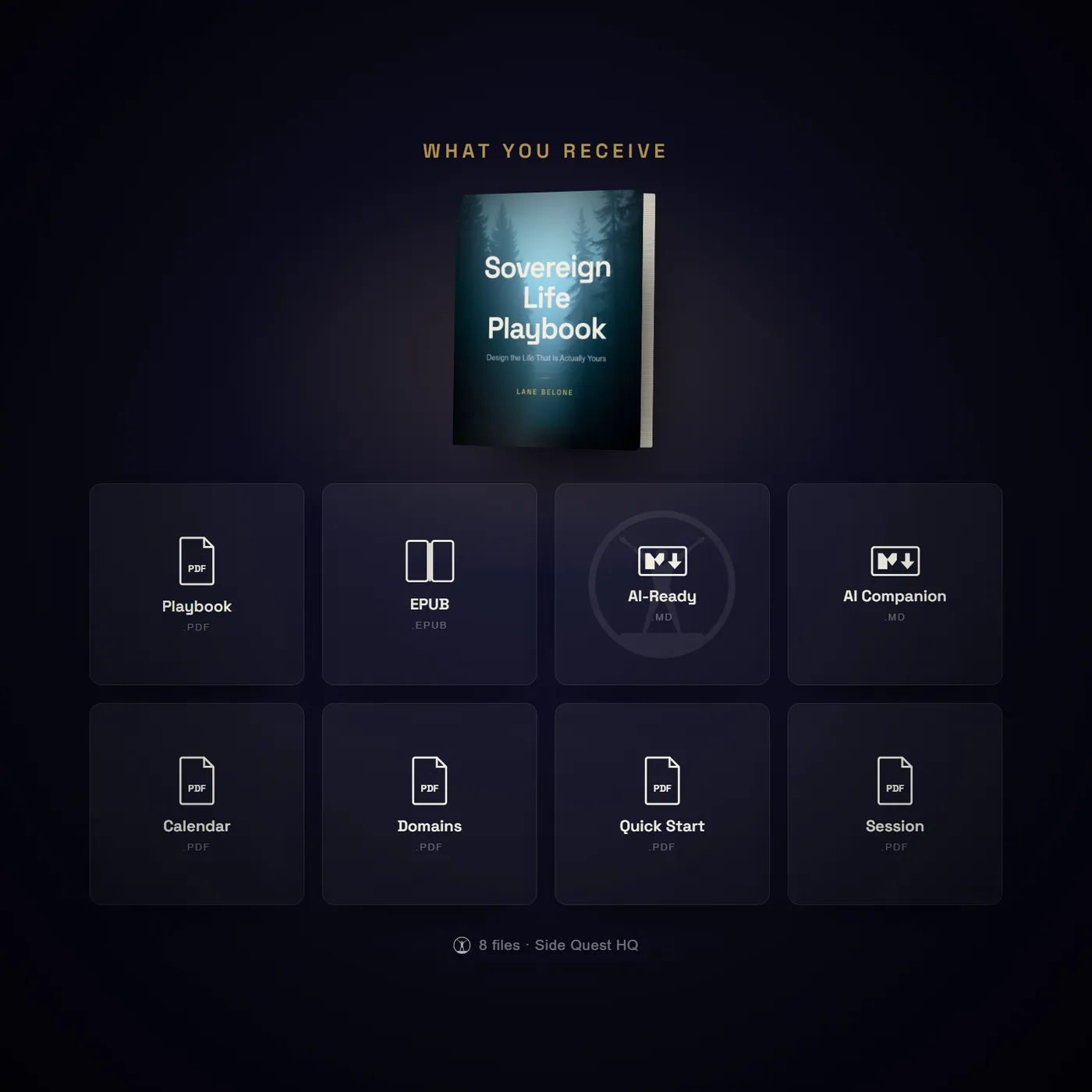 Sovereign Life Playbook - what you receive: the full file set