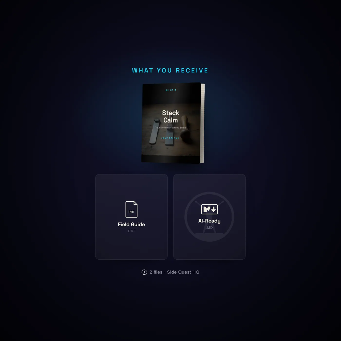 Stack Calm - what you receive: the full file set